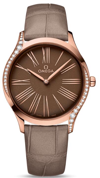 Luxury imitation Omega watches adopt Sedna gold material.
